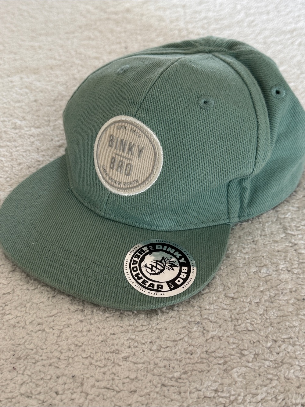 Binkx Bro Kids Green Cotton Snapback Hat